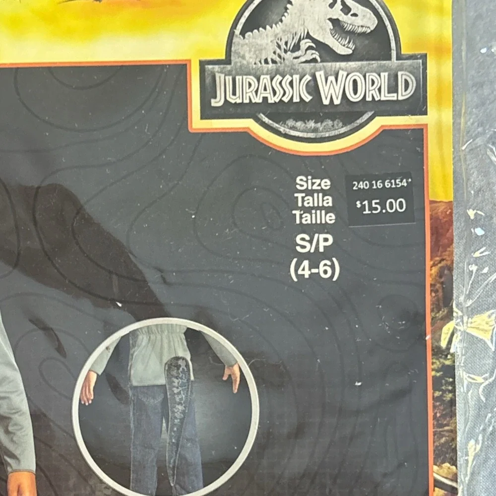 Disguise Jurassic World Blue Halloween Costume Boy's Size S (4-6) New‎ Complete